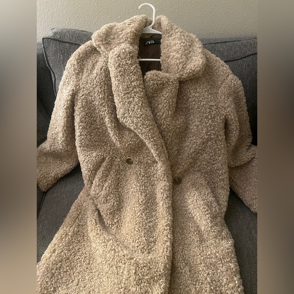 Zara teddy coat size Small gently used